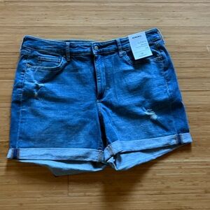 NWT Sonoma Denim High Rise Shorts, lightly distressed Sz 16
